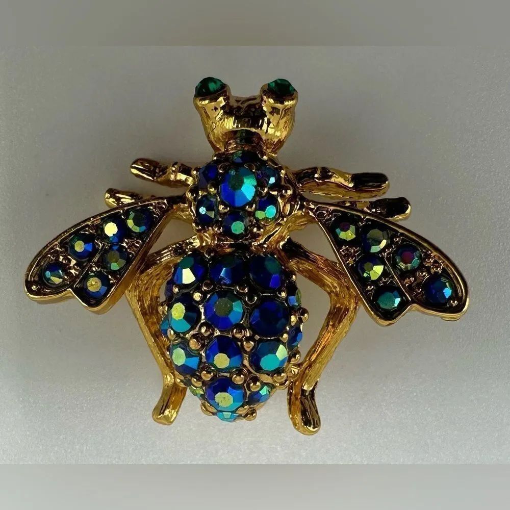 Joan Rivers Royal Blue Bee Pin - Picture 3 of 6